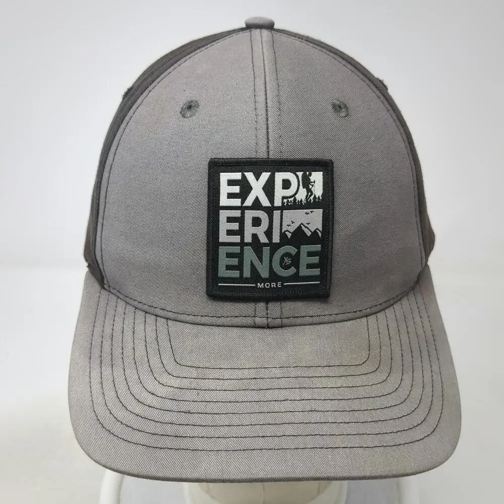 Richardson Snapback Hat Gray One Size Experience More Hiking Mountain Patch